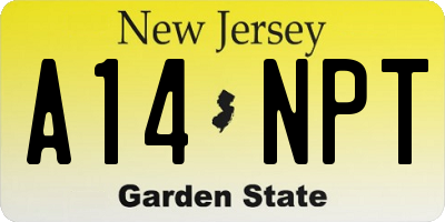 NJ license plate A14NPT
