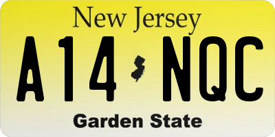 NJ license plate A14NQC