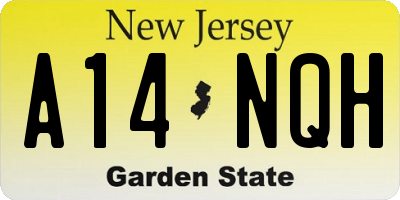 NJ license plate A14NQH