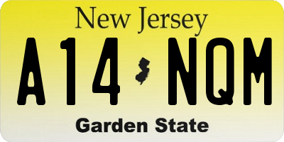 NJ license plate A14NQM
