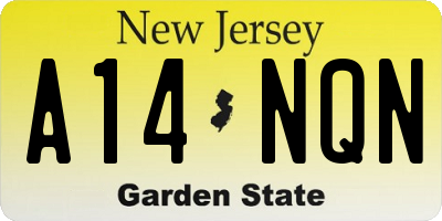 NJ license plate A14NQN