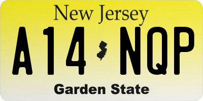 NJ license plate A14NQP