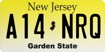 NJ license plate A14NRQ