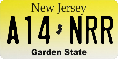 NJ license plate A14NRR