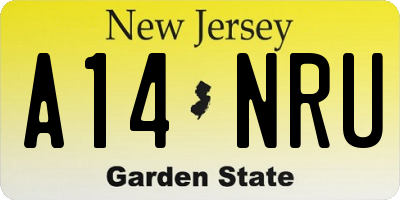 NJ license plate A14NRU