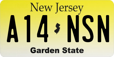 NJ license plate A14NSN