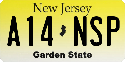NJ license plate A14NSP