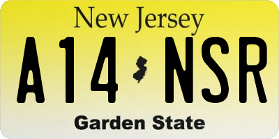 NJ license plate A14NSR