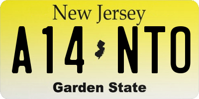 NJ license plate A14NTO