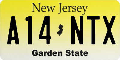 NJ license plate A14NTX