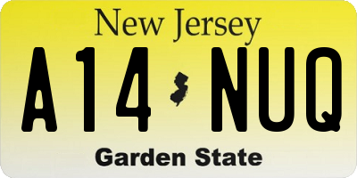 NJ license plate A14NUQ