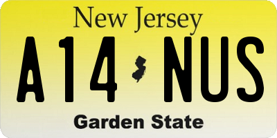 NJ license plate A14NUS