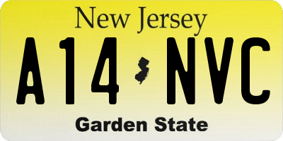 NJ license plate A14NVC