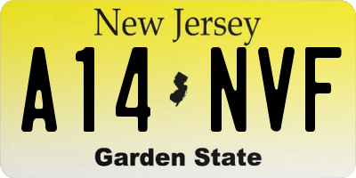 NJ license plate A14NVF