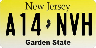 NJ license plate A14NVH