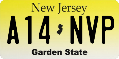 NJ license plate A14NVP