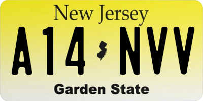 NJ license plate A14NVV