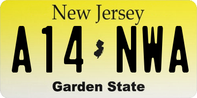 NJ license plate A14NWA
