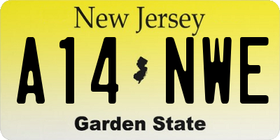 NJ license plate A14NWE