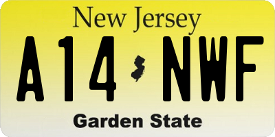 NJ license plate A14NWF