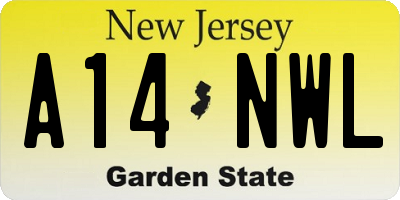 NJ license plate A14NWL