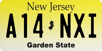 NJ license plate A14NXI