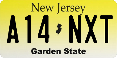 NJ license plate A14NXT