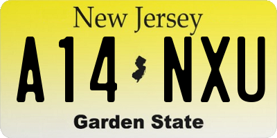NJ license plate A14NXU