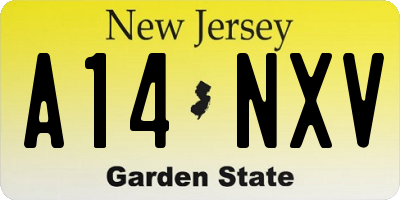 NJ license plate A14NXV