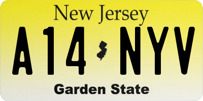 NJ license plate A14NYV