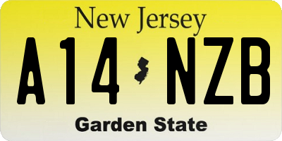 NJ license plate A14NZB