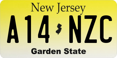 NJ license plate A14NZC