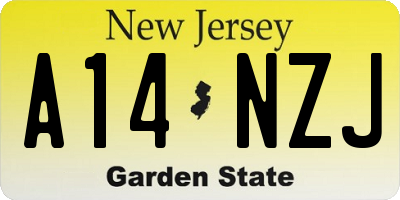 NJ license plate A14NZJ