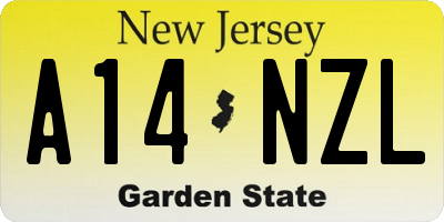 NJ license plate A14NZL