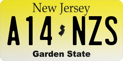 NJ license plate A14NZS