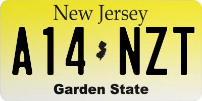 NJ license plate A14NZT