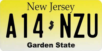 NJ license plate A14NZU