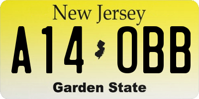 NJ license plate A14OBB