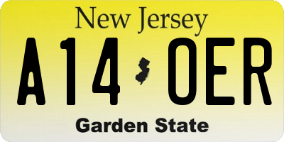NJ license plate A14OER