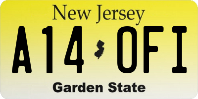NJ license plate A14OFI