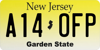NJ license plate A14OFP