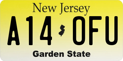 NJ license plate A14OFU