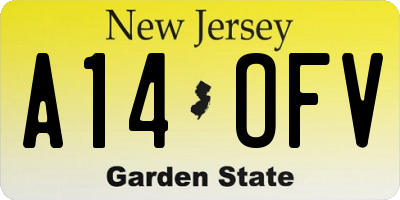NJ license plate A14OFV