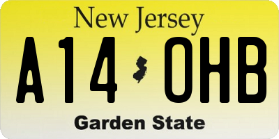 NJ license plate A14OHB