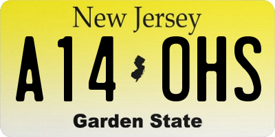 NJ license plate A14OHS