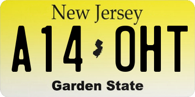 NJ license plate A14OHT