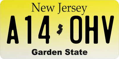 NJ license plate A14OHV