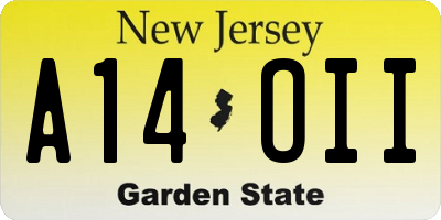 NJ license plate A14OII