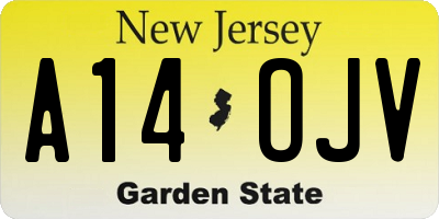 NJ license plate A14OJV