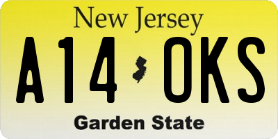 NJ license plate A14OKS